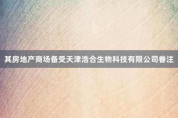 其房地产商场备受天津浩合生物科技有限公司眷注