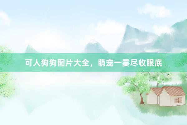 可人狗狗图片大全，萌宠一霎尽收眼底